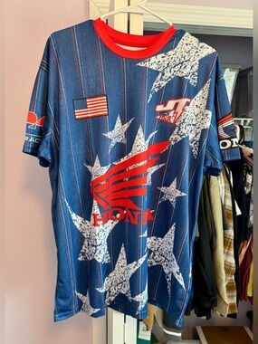 Honda Racing JT Sports Victory Podium #26 USA Jersey. XL. Blue & Red. NWOT